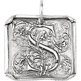 Sterling Silver Initial "C" Vintage-Style Pendant