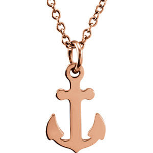 Sterling Silver Tiny Posh Petite Anchor 16-18" Necklace