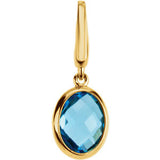 Genuine Swiss Blue Topaz Charm