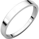 Platinum 3mm Flat Tapered Band