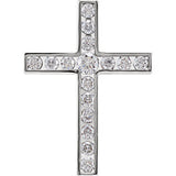 14K White 1-4 CTW Diamond Cross Pendant