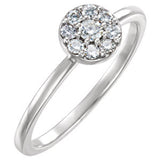 14K White 1/4 CTW Diamond Ring