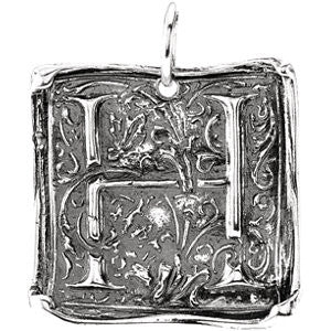 Sterling Silver Initial "C" Vintage-Style Pendant