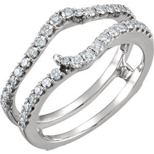 14K White 1-2 CTW Diamond Ring Guard