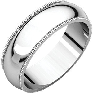 Palladium 6mm Milgrain Band