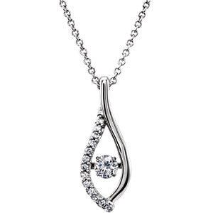 14K White 1-5 CTW Diamond 16-18" Mystara® Necklace