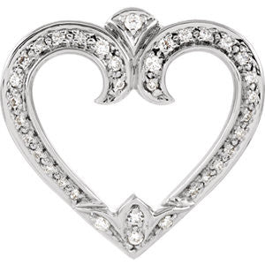 14K White 1-4 CTW Diamond Heart Pendant Slide