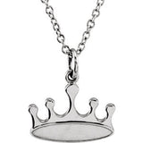 Sterling Silver Tiny Posh Crown 16-18" Necklace