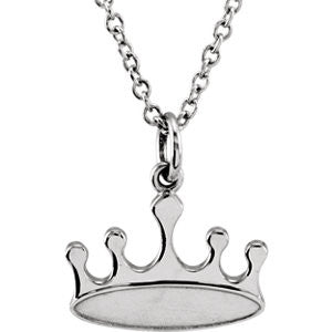 Sterling Silver Tiny Posh Crown 16-18" Necklace