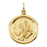 14K Yellow 14mm St. Christopher Medal