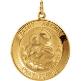 14K Yellow 18mm St. Anthony Medal