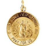 14K Yellow 22mm Round Immaculate Conception Medal