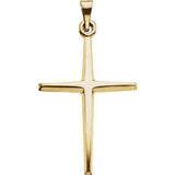 14K White 27.8x15mm Cross Pendant