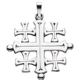 14K Yellow 27x26mm Jerusalem Cross Pendant