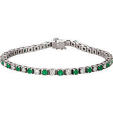 14K Yellow Emerald & 2 3/8 CTW Diamond Bracelet