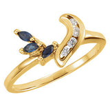 14K Yellow Sapphire & .07 CTW Diamond Ring