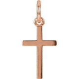 14K Rose Cross Charm