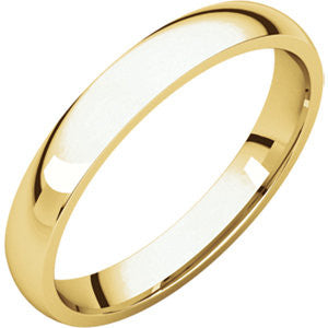 18K Yellow 3mm Light Comfort Fit Band