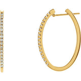 14K Yellow 1/5 CTW Diamond Hoop Earrings