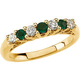 14K Yellow Emerald & 1-3 CTW Diamond Anniversary Band