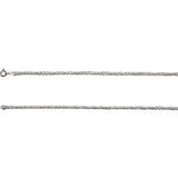 Sterling Silver 2mm 16" Rope Chain with Lobster Clasp