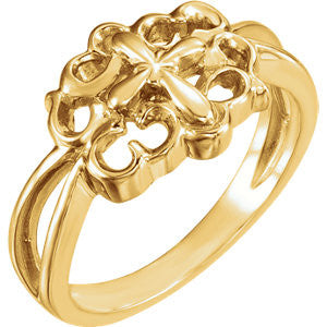 14K Yellow Cross Ring