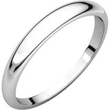 Platinum 6mm Half Round Tapered Band