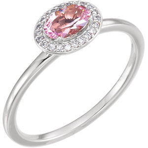 14K White Morganite & .05 CTW Diamond Ring