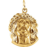 14K Yellow 19x14mm Face of Jesus Pendant