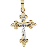 14K Yellow & White 22x17mm Crucifix Pendant