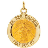 14K Yellow 14.5mm Round St. Jude Thaddeus Medal