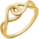 14K White Infinity-Inspired Knot Design Ring