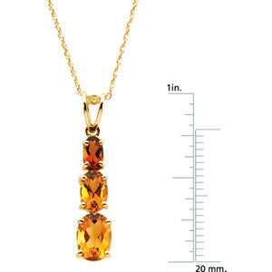 14K Yellow 3-Stone Citrine 18" Necklace