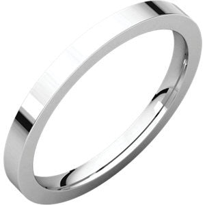 Platinum 2mm Flat Comfort Fit Band