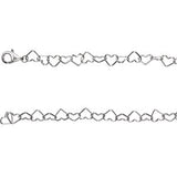 Sterling Silver 6mm Heart Link 18" Chain