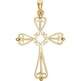 14K Yellow 33x25mm Cross Pendant Mounting