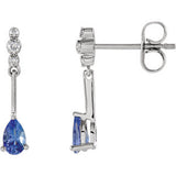 Genuine Tanzanite & Diamond Earrings