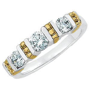 14K White & Yellow 3-4 CTW Diamond Anniversary Band