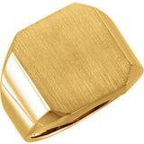 14K White 16x14mm Men's Signet Ring