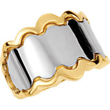 14K White & Yellow Freeform Ring