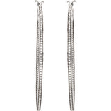 Sterling Silver Cubic Zirconia Inside-Outside Hoop Earrings