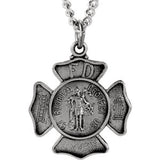 14K White 22.25mm St. Florian Pendant