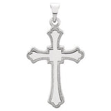 14K White 15x11mm Cross Pendant