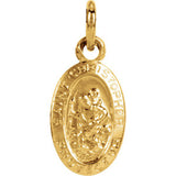 14K Yellow 25x18mm Oval St. Christopher Medal