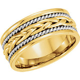 14K Yellow & White 8mm Hand-Woven Band Size 12.5