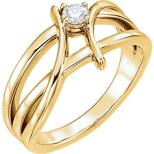 14K White 1/8 CTW Diamond Ring