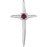 14K Yellow 7.75x10mm Ruby Cross Pendant