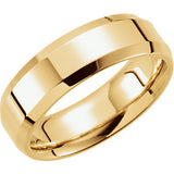 14K Yellow 6mm Comfort-Fit Beveled Edge Band Size 10