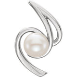 14K White Freshwater Cultured Pearl Pendant