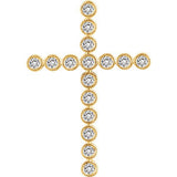 14K Yellow 1 CTW Diamond Cross Pendant